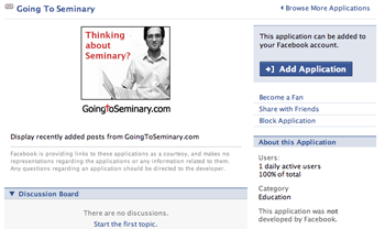Seminary facebook app